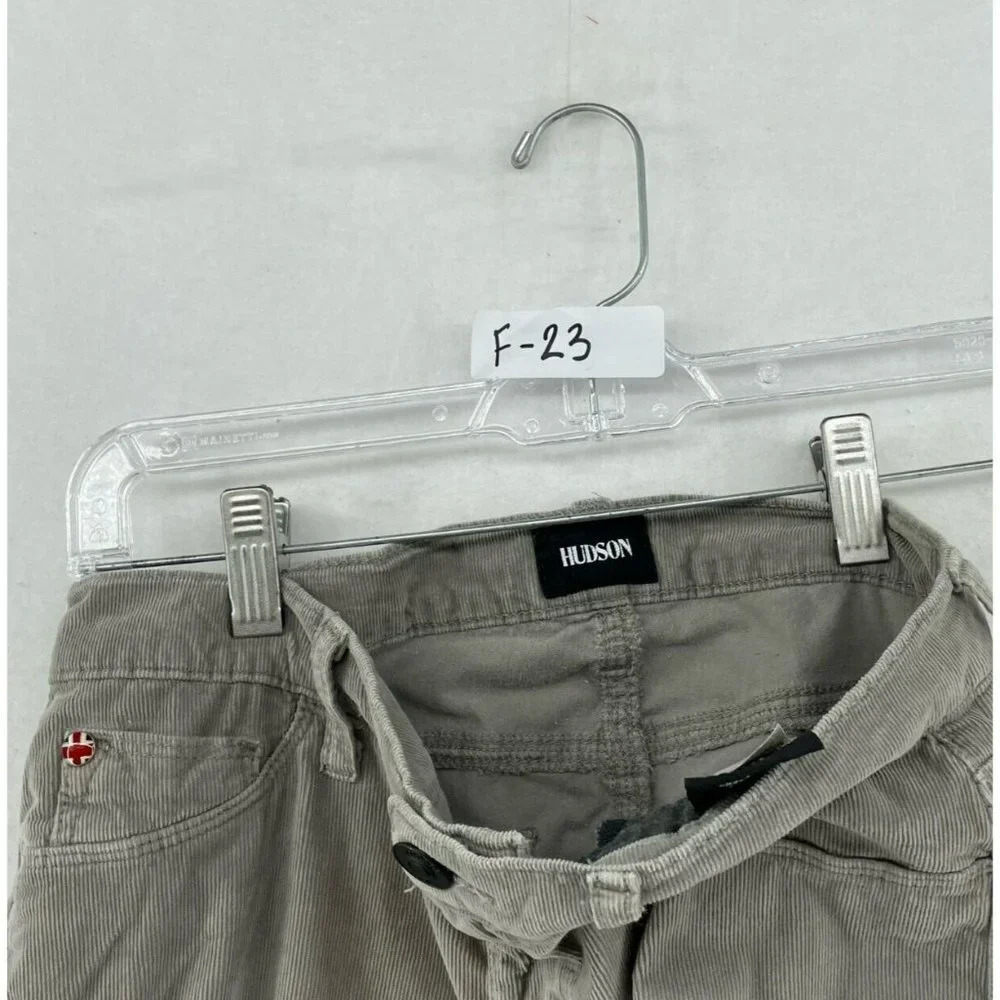 Hudson Pants Womens Sz 26 Taupe Gray Skinny Stretch Zip Mid Rise Pocket Corduroy - Picture 13 of 13
